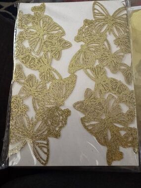 Gold Glitter Butterfly Laser Cut Invitations